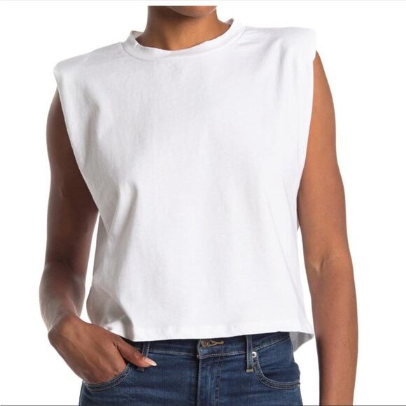 LNA Pronounced Shoulder Cropped Tank Top Size Small - Picture 1 of 7